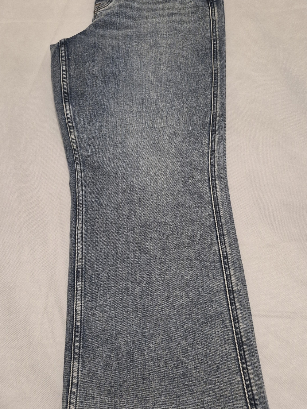 SPANX Washed Blue Cropped Flare Jeans - 1X
